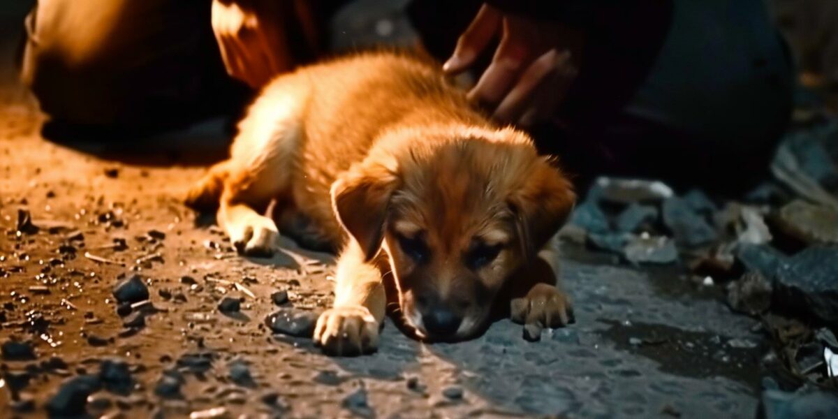 Emotional Rescue: Man Saves Injured Puppy Abandoned on Desolate Road