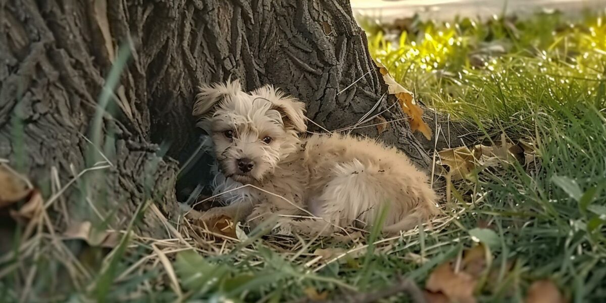 A Lonely Puppy Finds Hope and Love Under a Tree