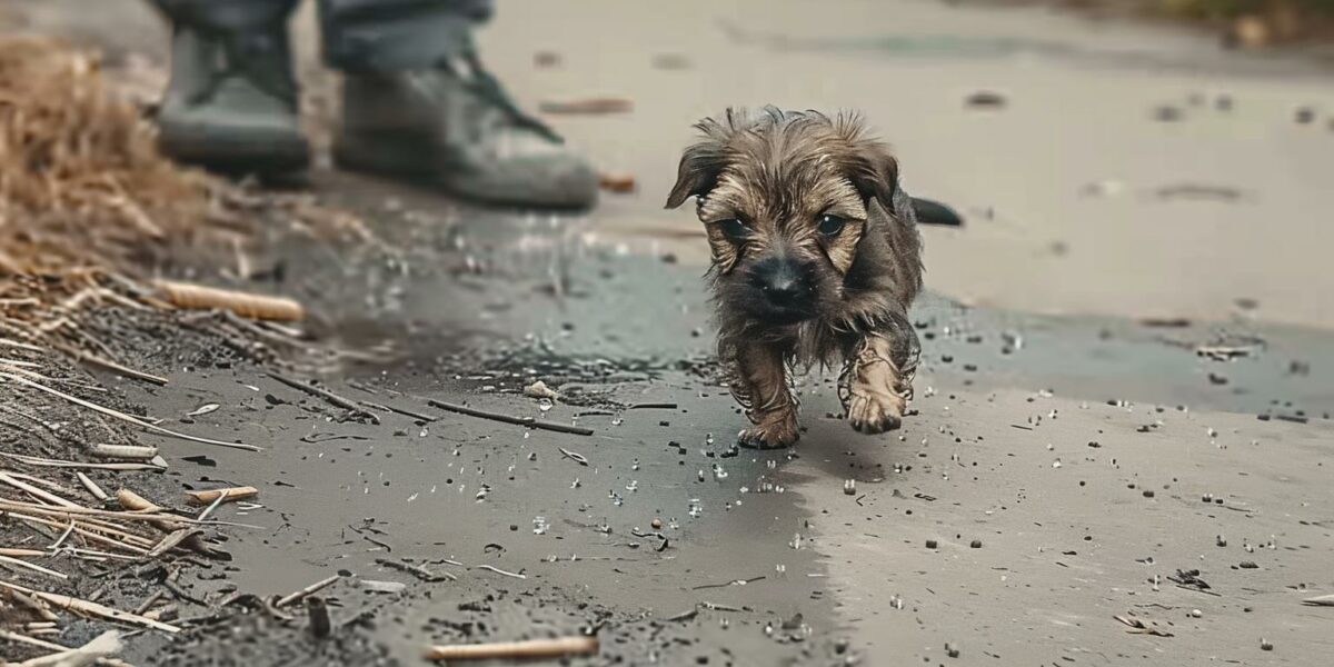 Abandoned Puppy Crawls for Survival Until a Hero Appears