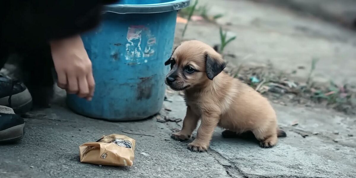 Devastated Rescuer Discovers Helpless Puppy Abandoned by Trash Can