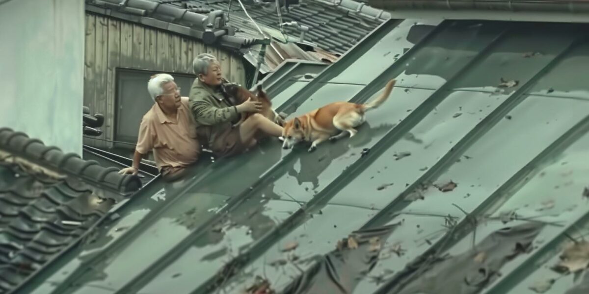 Elderly Couple's Heroic Battle Against Flash Flood to Save Their Dogs