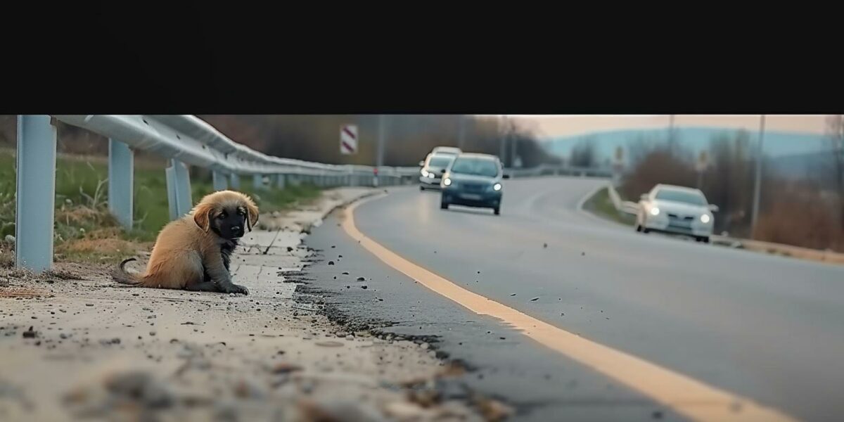 Lonely Puppy Near Busy Road Finds Unexpected Hero