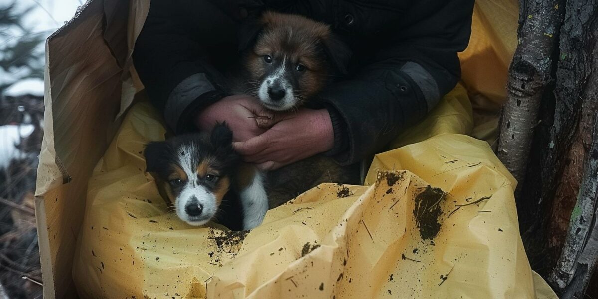 Rescuer's Heartbreak Turns to Joy Upon Discovering Puppies Abandoned in Forest