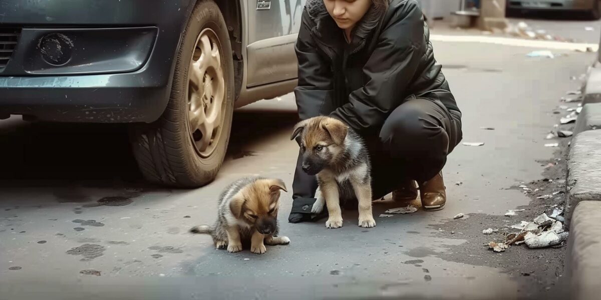 Woman's Heart Wrenched by Frightened Pups' Plight, Acts Swiftly