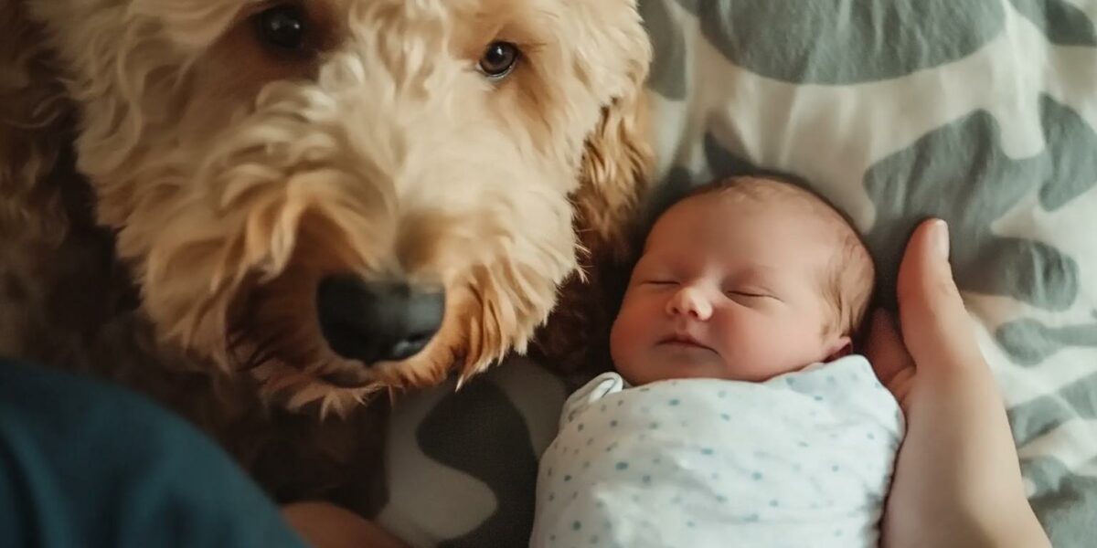 Goldendoodle’s Reaction to Meeting Newborn Brother Will Leave You Speechless