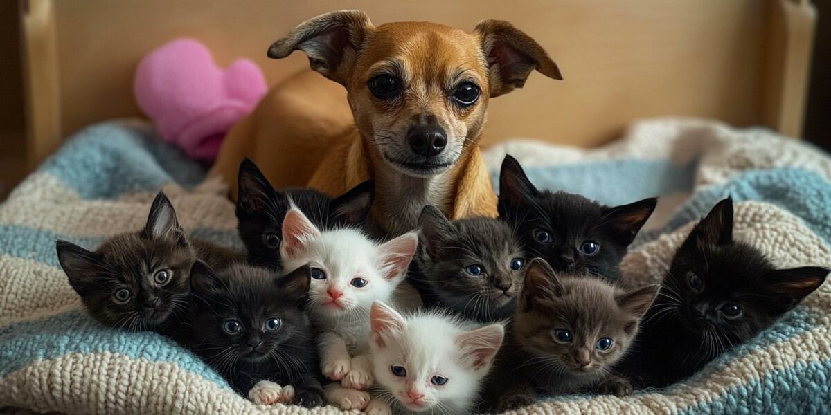 Meet the Tiny Pup Who Became an Unlikely Mother to Abandoned Kittens