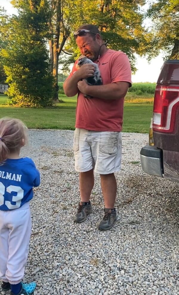 Granddaughter's Surprise Puppy Brings Grieving Grandpa To Tears-1