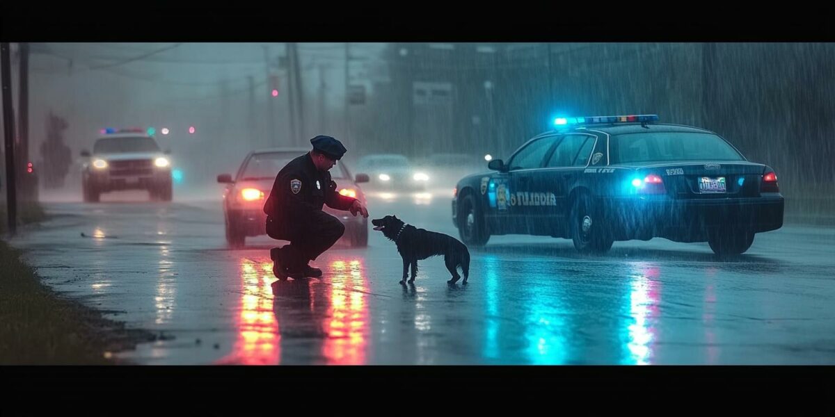 Police Officer's Rainy Day Heroics: You Won't Believe What He Did for This Stray Dog