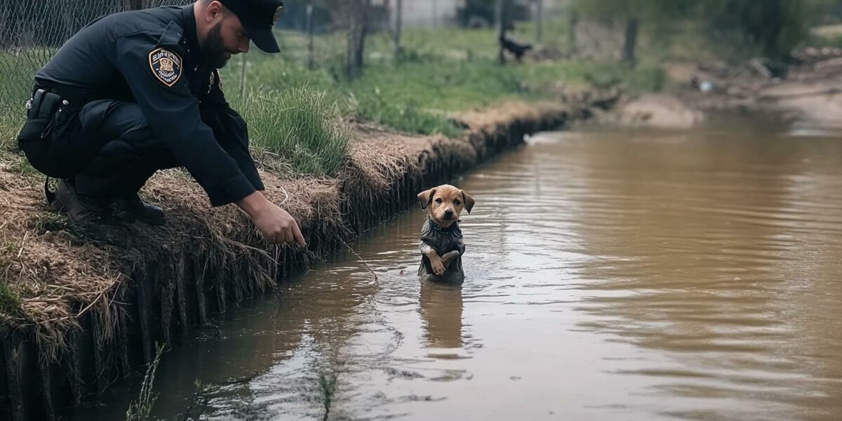 Pup's Desperate Struggle in Canal Ends in Unbelievable Rescue