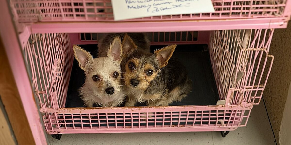 Rescuers Discover Heartbreaking Note With Two Abandoned Dogs Outside Shelter