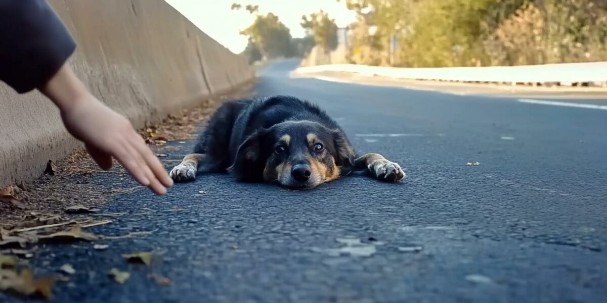 Rescuers Discover Motionless Dog on Highway, What Happens Next Will Melt Your Heart