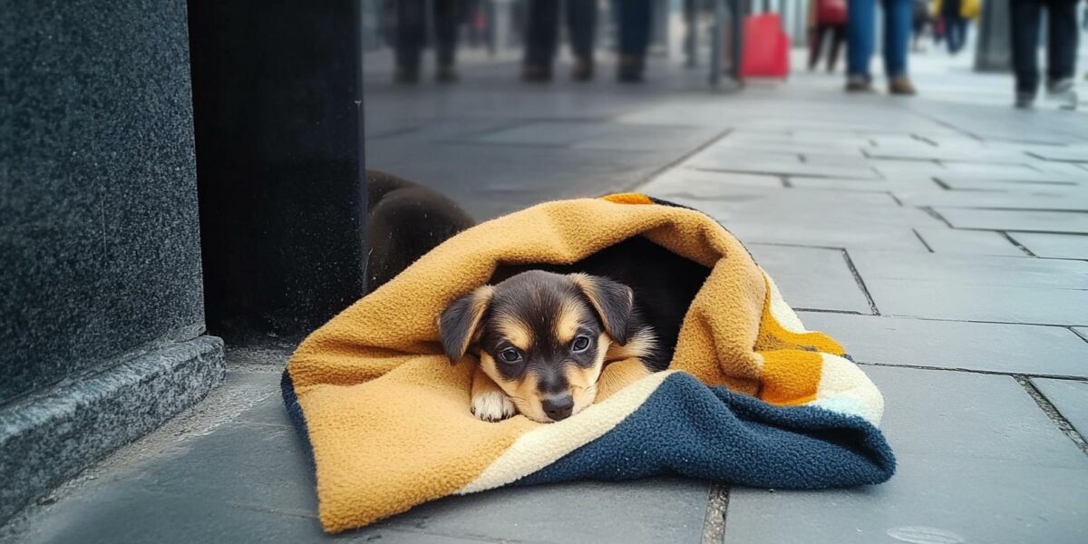 A Blanket-Bound Pup's Unexpected Journey to a Loving Home