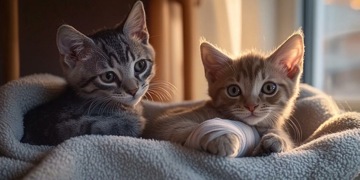 Blind Kitten's Paw-steps Lead to Unbreakable Friendship With Fellow Rescue Cat