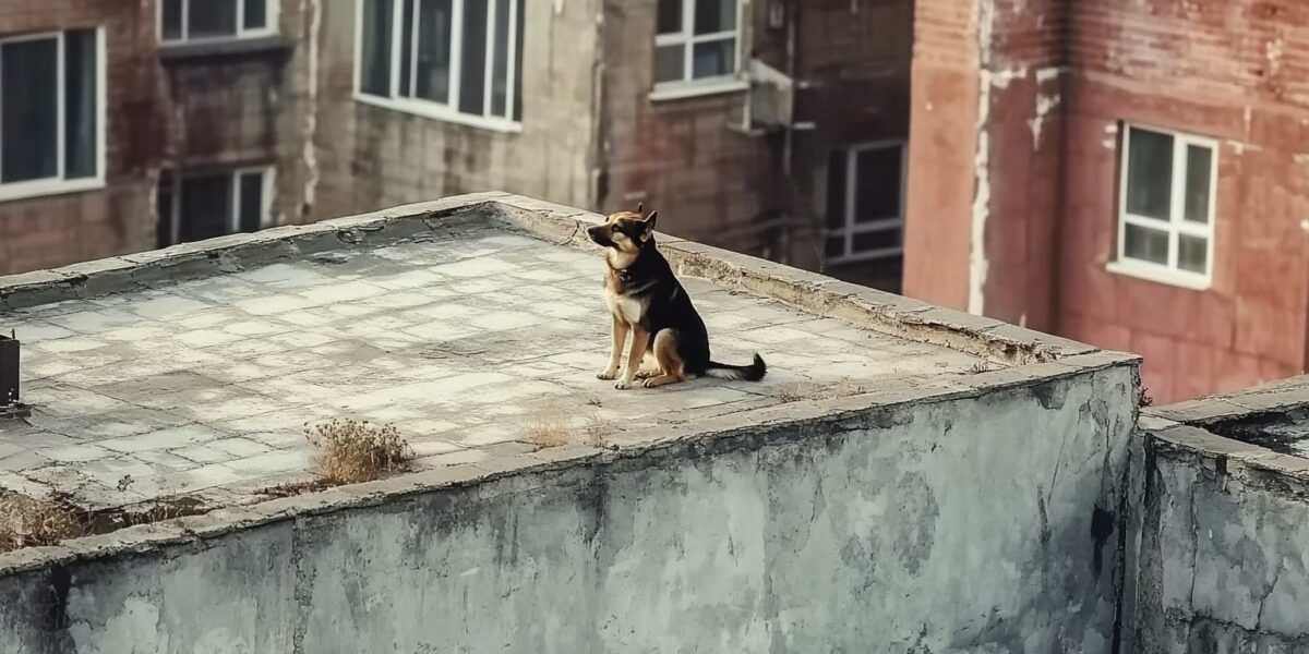 Curious Residents Discover Heartfelt Mystery Behind Rooftop Canine