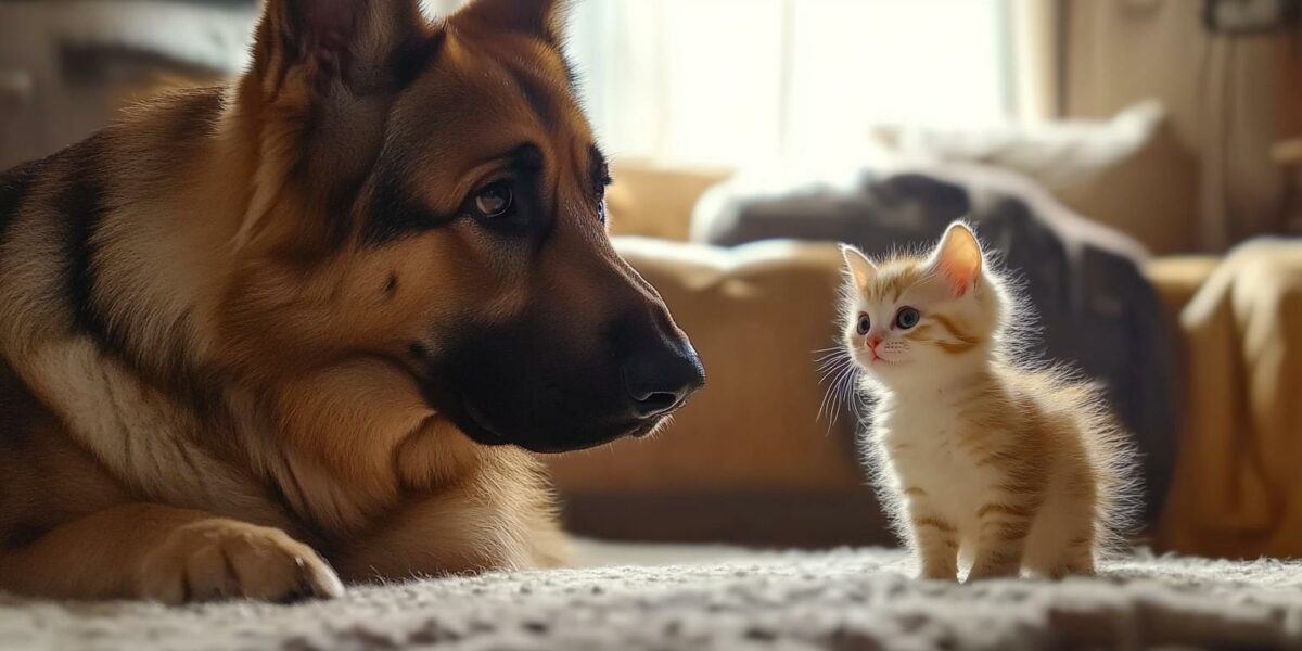 This German Shepherd's Hilarious Reaction to a Kitten's First Meow Will Melt Your Heart