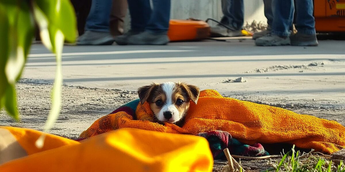 Construction Workers' Touching Rescue: A Timid Pup's Unlikely Journey to Happiness